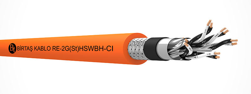 RE-2G(St)HSWBH-CI   90°C / 500 V (~RE-2G(St)HQH) Cu/SI/OSCR/LSZH/SWB/LSZH/MP